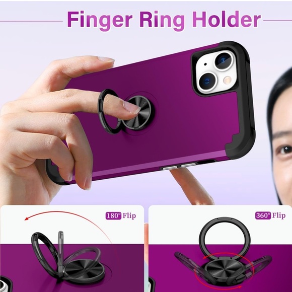 IP 14 Plus Case with 360 Degree Magnetic Ring Stand - NEW - Picture 4 of 6